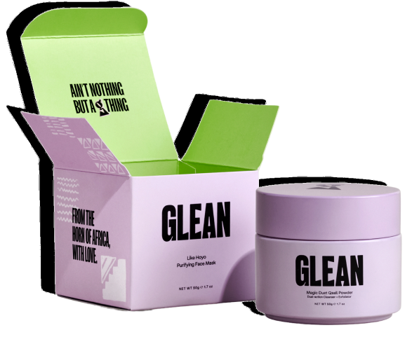Glean product boxes and jars